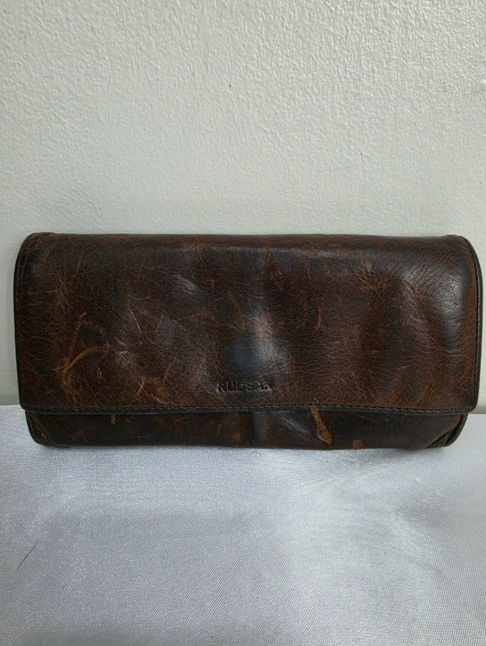 RUDSAK Distressed Brown Leather Wallet